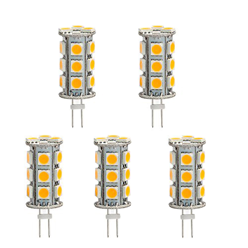 AC10-18V/DC10-30V, Back-Pin Tower T3 JC G4 LED Bulb, 3.6 Watts, 20-25W Equivalent, 5-Pack AC10-18V/DC10-30V, Back-Pin Tower T3 JC G4 LED Bulb, 3.6 Watts, 20-25W Equivalent, 5-Pack